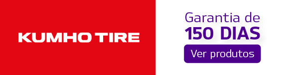 Imagem da marca Kumho dizendo que os produtos tem 150 dias de garantia