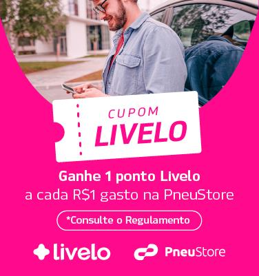 Banner promocional Livelo - Acumule pontos na sua compra de pneus na PneuStore