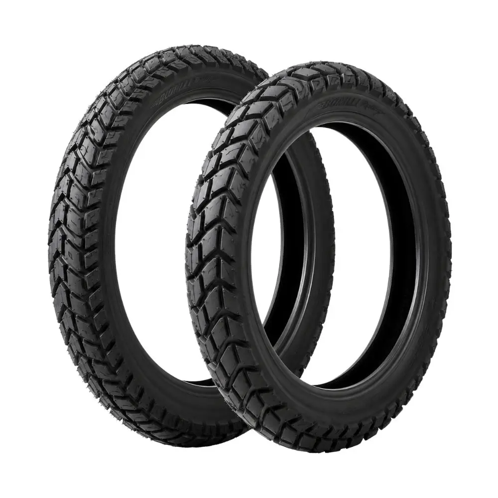 Jogo 2 Pneus Moto Borilli Fiamma Rossa 90/90-19 52P + 110/90-17 60P TT Honda Bros