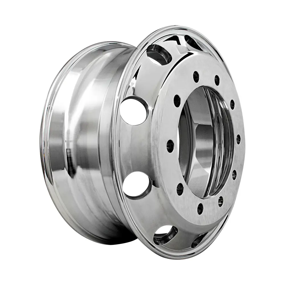 Roda Speedmax Aro 22.5 Alumínio Forjado 22.5X8.25 10 Furos Janela Redonda Extra Brilho Borda Estreita